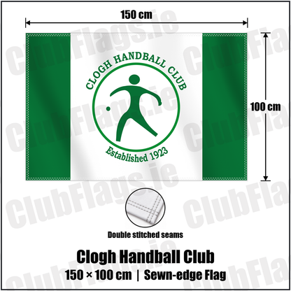 Clogh Handball Club 100cm x 150cm Flag (sewn on the edges) with the club crest and colours, Kilkenny GAA - ClubFlags.ie
