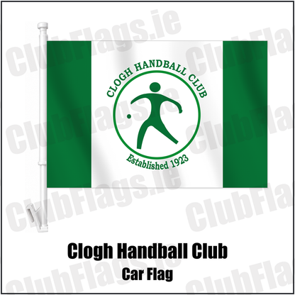Clogh Handball Club Car Flag with the club crest and colours, Kilkenny GAA - ClubFlags.ie
