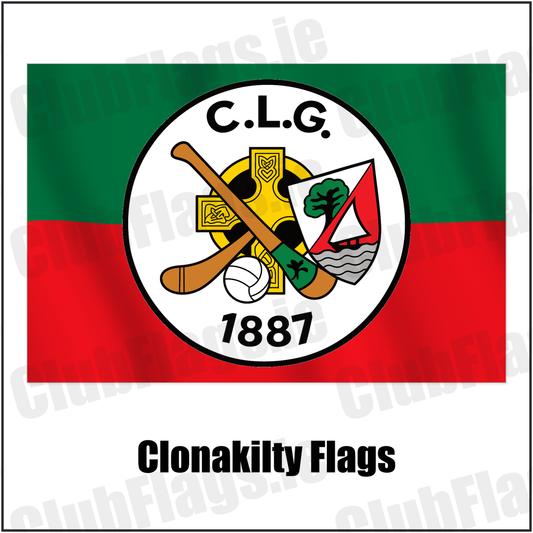 Clonakilty Flags with the verified club crest and colours, Cork GAA - ClubFlags.ie