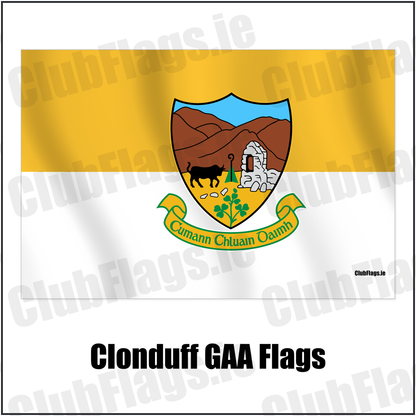 Clonduff GAA Flags with the verified club crest and colours, Down GAA - ClubFlags.ie