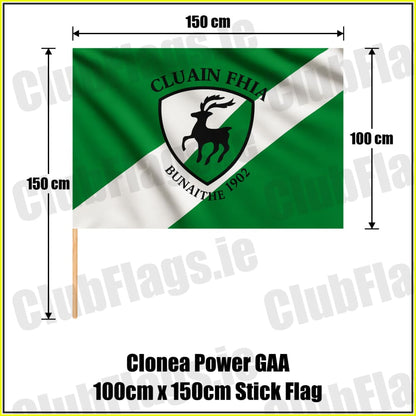Clonea Power GAA 100cm x 150cm Stick Flag - ClubFlags.ie