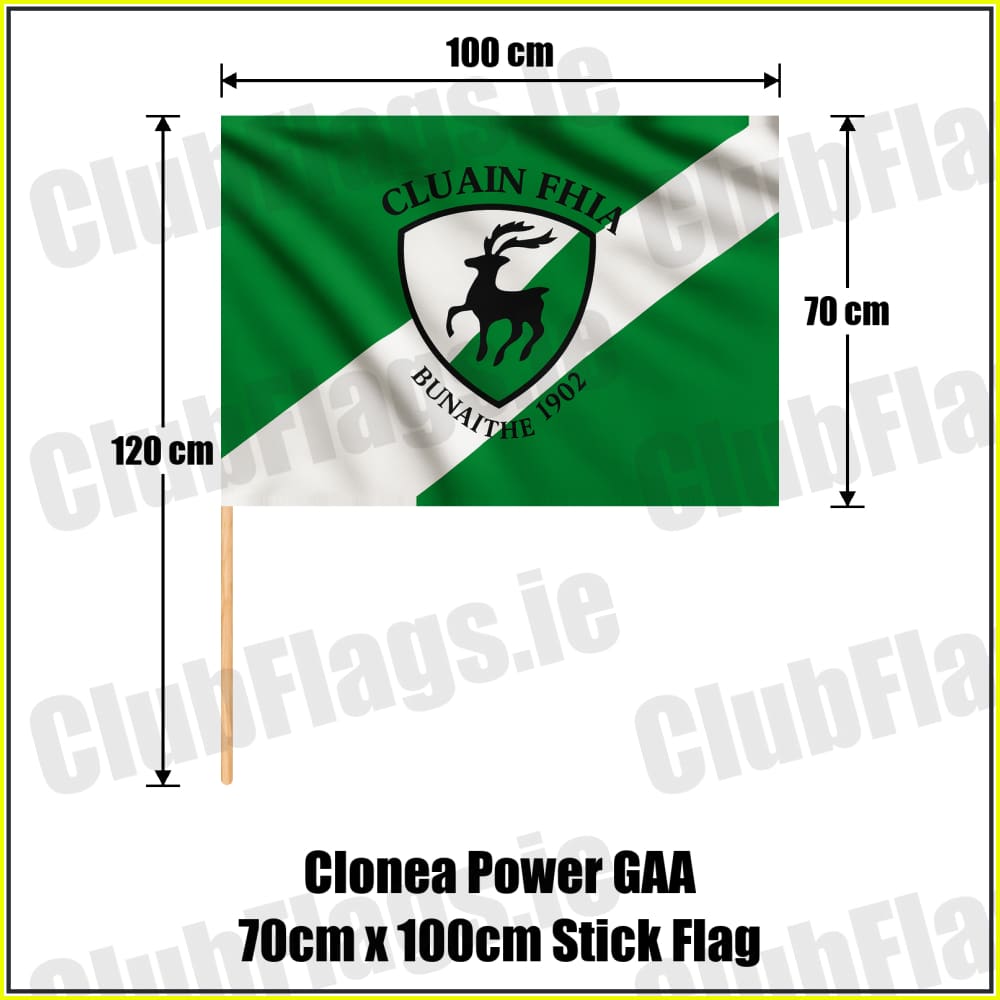 Clonea Power GAA 70cm x 100cm Stick Flag - ClubFlags.ie