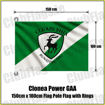 Clonea Power GAA 150cm x 100cm Flag Pole Flag with Rings - ClubFlags.ie