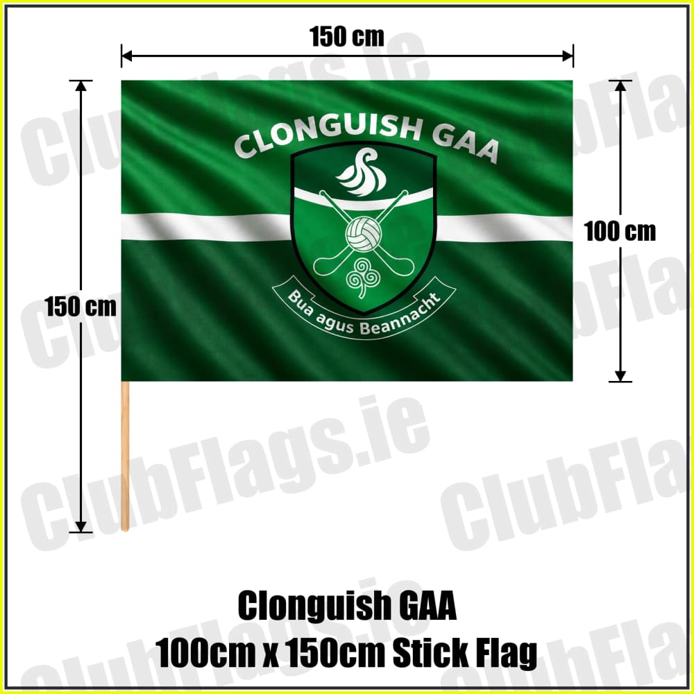 Clonguish GAA 100cm x 150cm Stick Flag - ClubFlags.ie