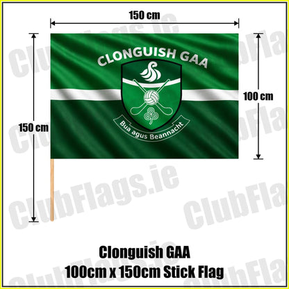 Clonguish GAA 100cm x 150cm Stick Flag - ClubFlags.ie