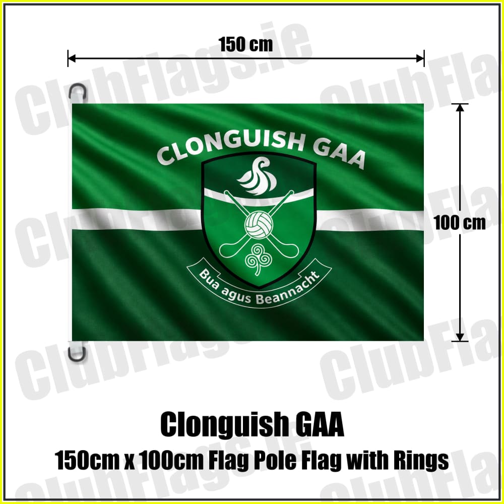 Clonguish GAA 150cm x 100cm Flag Pole Flag with Rings - ClubFlags.ie