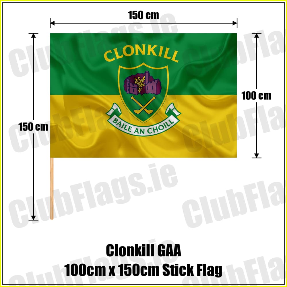 Clonkill GAA 100cm x 150cm Stick Flag - ClubFlags.ie