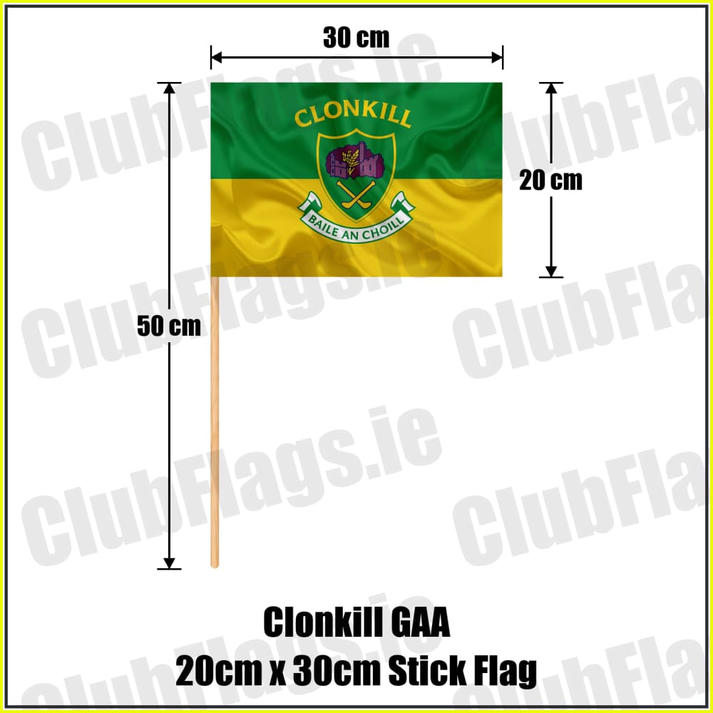 Clonkill GAA 20cm x 30cm Stick Flag - ClubFlags.ie