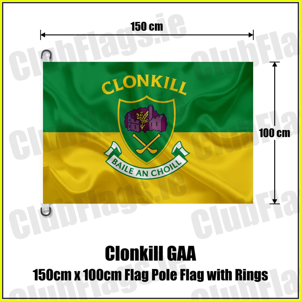 Clonkill GAA 150cm x 100cm Flag Pole Flag with Rings - ClubFlags.ie