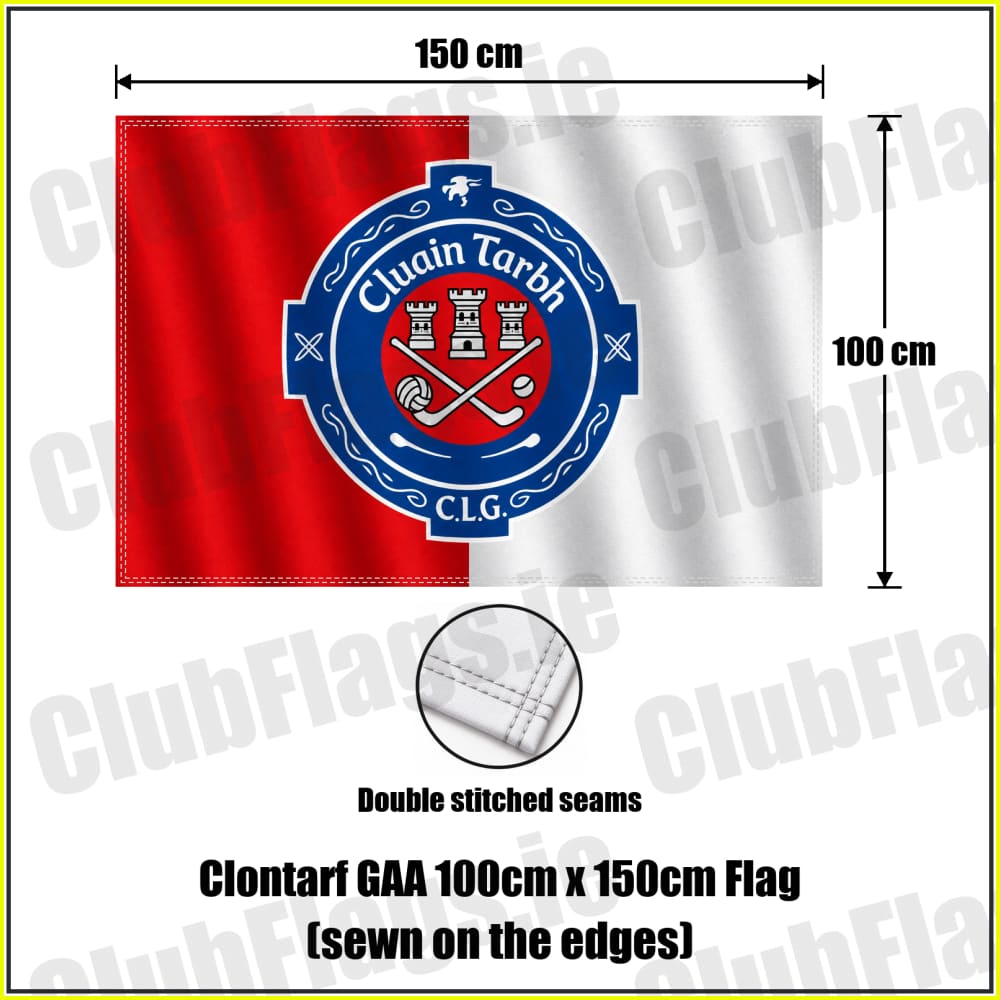 Clontarf GAA 100cm x 150cm Flag (sewn on the edges) - ClubFlags.ie
