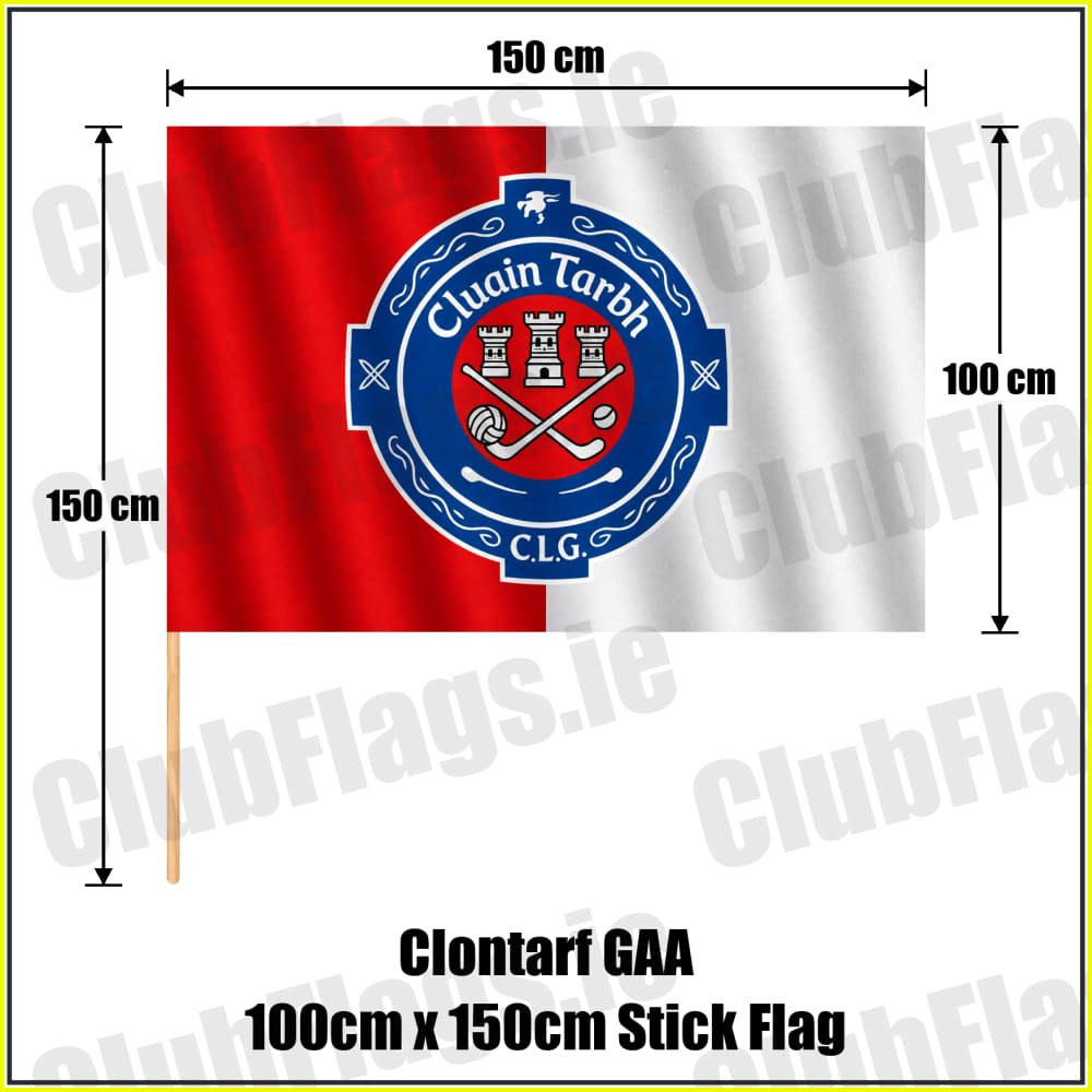 Clontarf GAA 100cm x 150cm Stick Flag - ClubFlags.ie