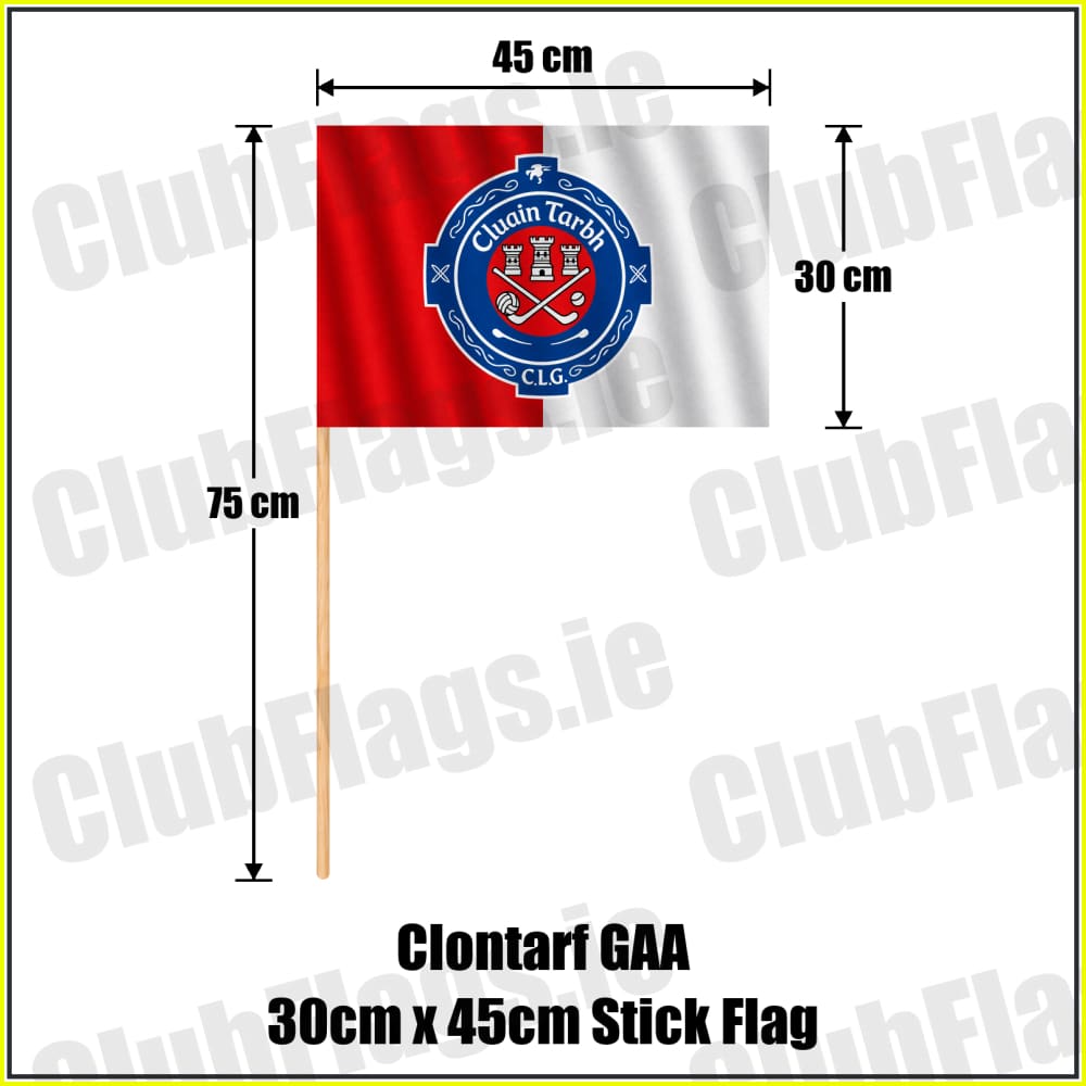Clontarf GAA 30cm x 45cm Stick Flag - ClubFlags.ie