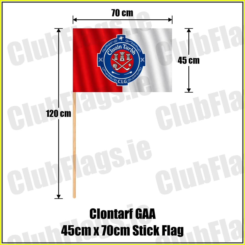 Clontarf GAA 45cm x 70cm Stick Flag - ClubFlags.ie