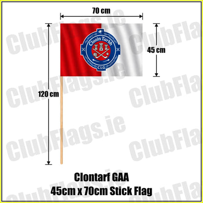Clontarf GAA 45cm x 70cm Stick Flag - ClubFlags.ie