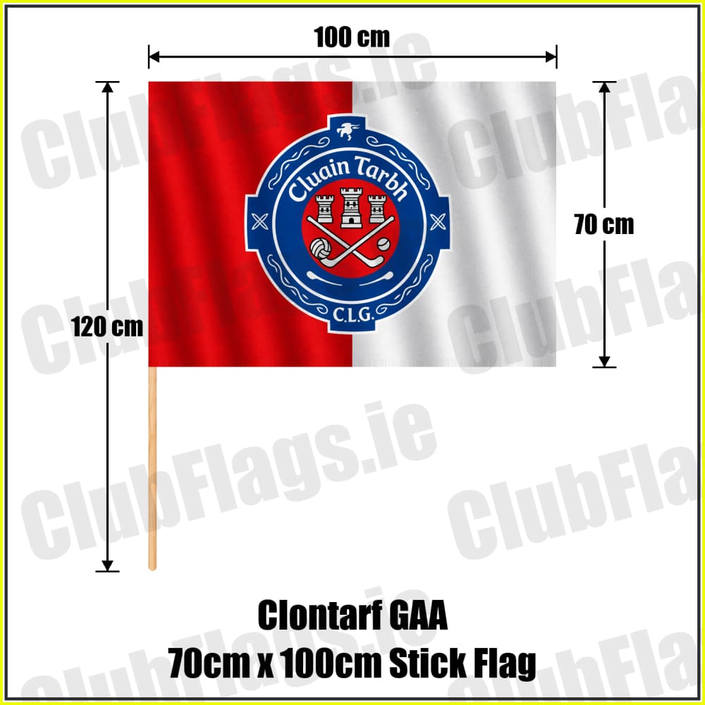 Clontarf GAA 70cm x 100cm Stick Flag - ClubFlags.ie