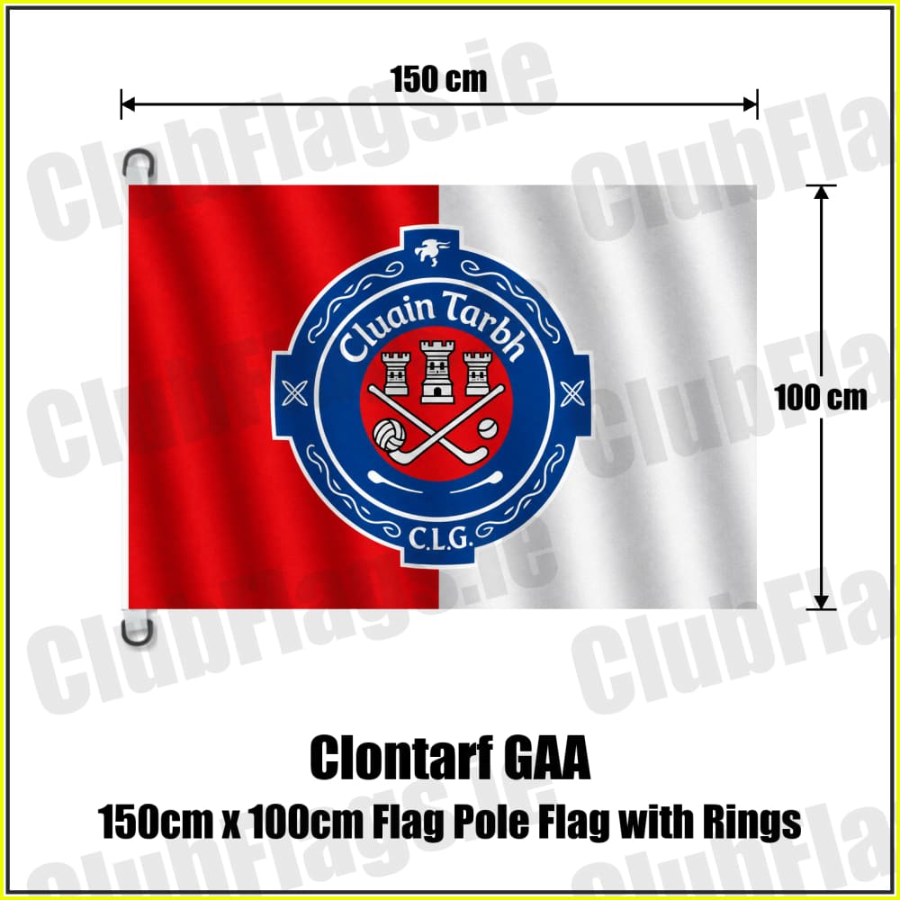 Clontarf GAA 150cm x 100cm Flag Pole Flag with Rings - ClubFlags.ie