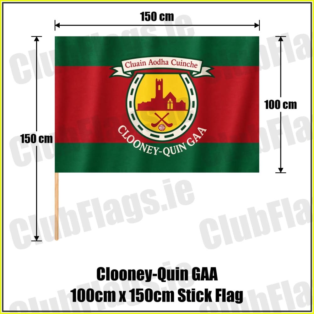 Clooney-Quin GAA 100cm x 150cm Stick Flag - ClubFlags.ie