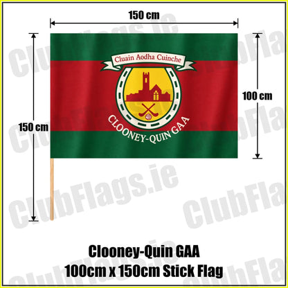 Clooney-Quin GAA 100cm x 150cm Stick Flag - ClubFlags.ie