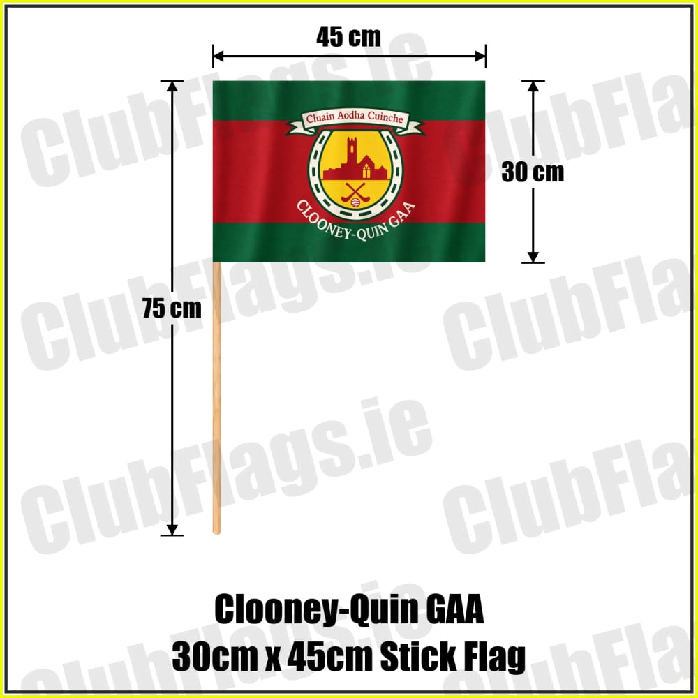 Clooney-Quin GAA 30cm x 45cm Stick Flag - ClubFlags.ie