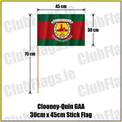 Clooney-Quin GAA 30cm x 45cm Stick Flag - ClubFlags.ie