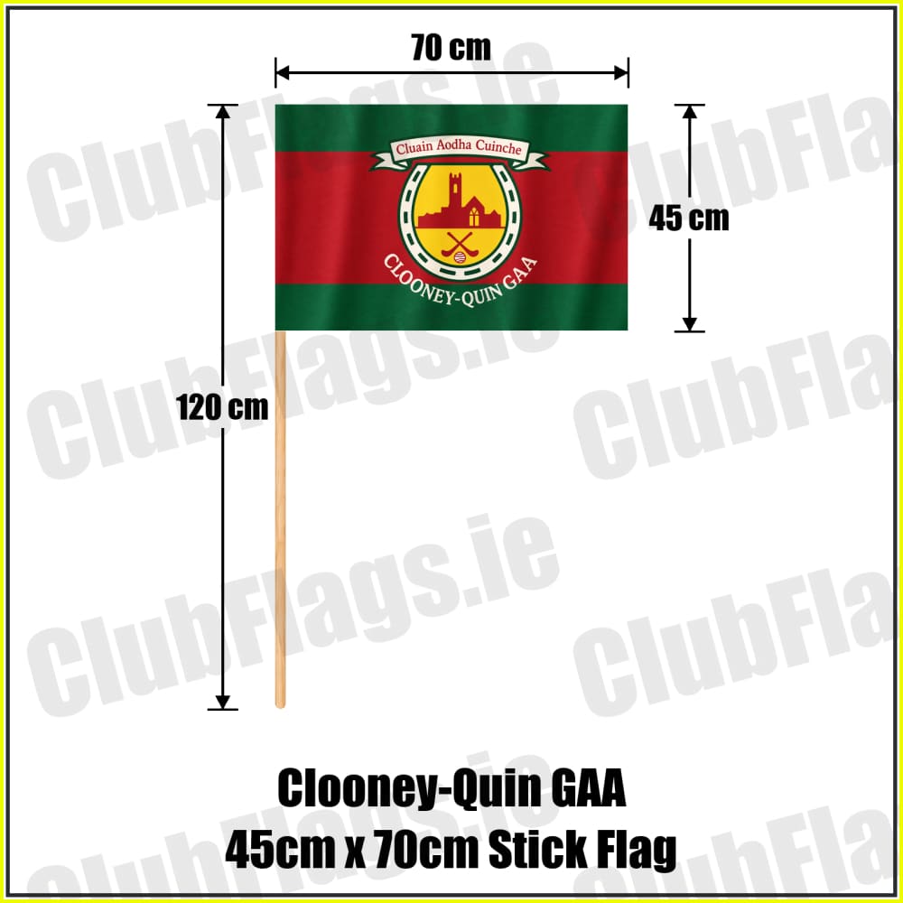 Clooney-Quin GAA 45cm x 70cm Stick Flag - ClubFlags.ie