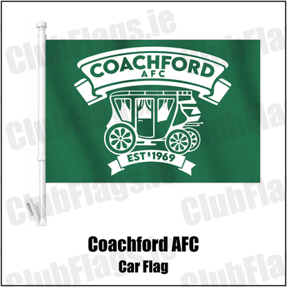 Coachford AFC Car Flag with the club crest and colours, Cork Football - ClubFlags.ie