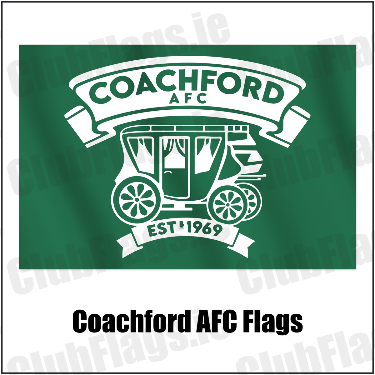 Coachford AFC Flags with the club crest and colours, Cork Football - ClubFlags.ie