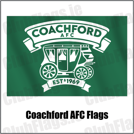 Coachford AFC Flags with the club crest and colours, Cork Football - ClubFlags.ie