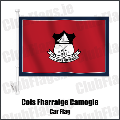 Cois Fharraige Camogie Car Flag with the club crest and colours, Galway GAA - ClubFlags.ie