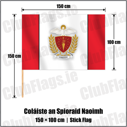 Coláiste an Spioraid Naoimh 100cm x 150cm Stick Flag with the club crest and colours, Cork GAA - ClubFlags.ie