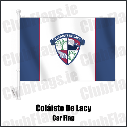 Coláiste De Lacy Car Flag with the club crest and colours, Meath GAA - ClubFlags.ie