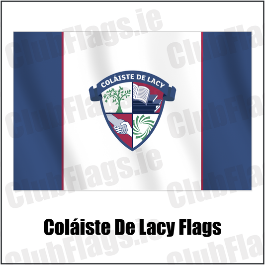 Coláiste De Lacy Flags with the club crest and colours, Meath GAA - ClubFlags.ie