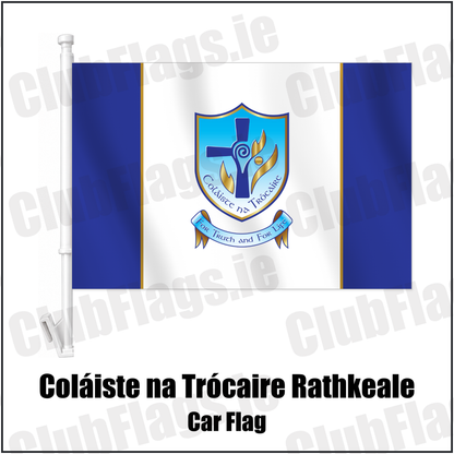 Coláiste na Trócaire Rathkeale Car Flag with the club crest and colours, Limerick GAA - ClubFlags.ie