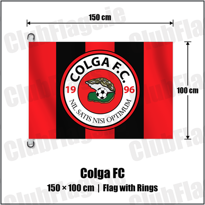 Colga FC 150cm x 100cm Flag Pole Flag with Rings with the club crest and colours, Galway Football - ClubFlags.ie