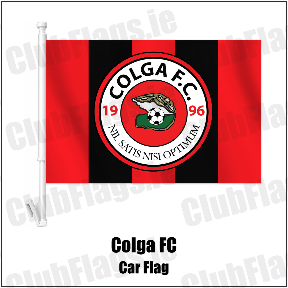 Colga FC Car Flag with the club crest and colours, Galway Football - ClubFlags.ie