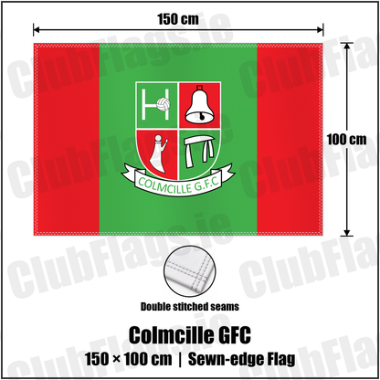 Colmcille GFC 100cm x 150cm Flag (sewn on the edges) with the club crest and colours, Longford GAA - ClubFlags.ie