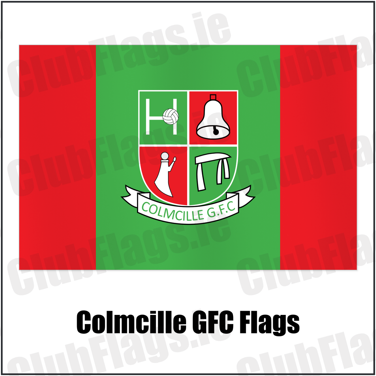 Colmcille GFC Flags with the club crest and colours, Longford GAA - ClubFlags.ie