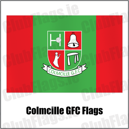 Colmcille GFC Flags with the club crest and colours, Longford GAA - ClubFlags.ie