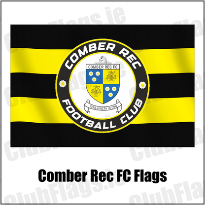 Comber Rec FC Flags with the club crest and colours, Down Football - ClubFlags.ie