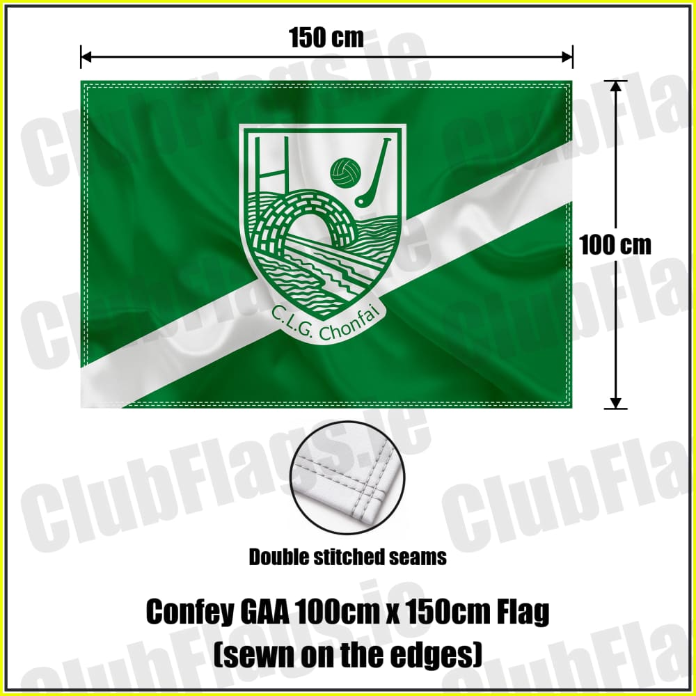Confey GAA 100cm x 150cm Flag (sewn on the edges) - ClubFlags.ie