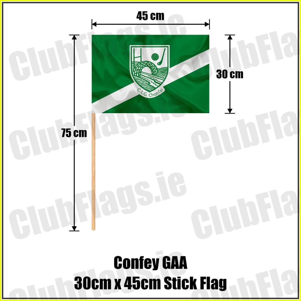 Confey GAA 30cm x 45cm Stick Flag - ClubFlags.ie