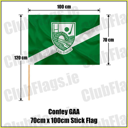 Confey GAA 70cm x 100cm Stick Flag - ClubFlags.ie