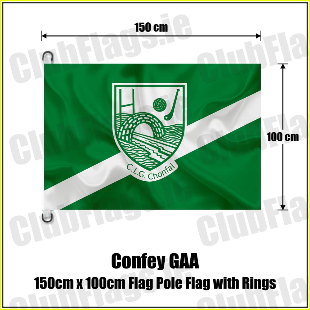 Confey GAA 150cm x 100cm Flag Pole Flag with Rings - ClubFlags.ie