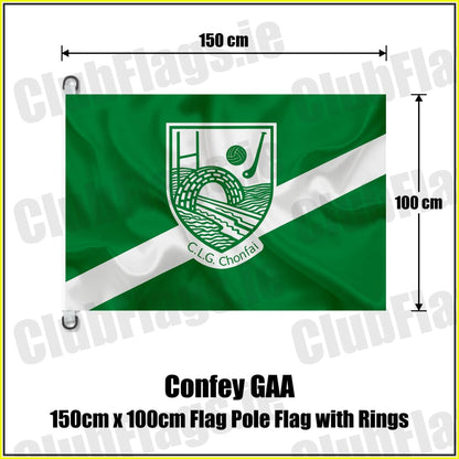 Confey GAA 150cm x 100cm Flag Pole Flag with Rings - ClubFlags.ie