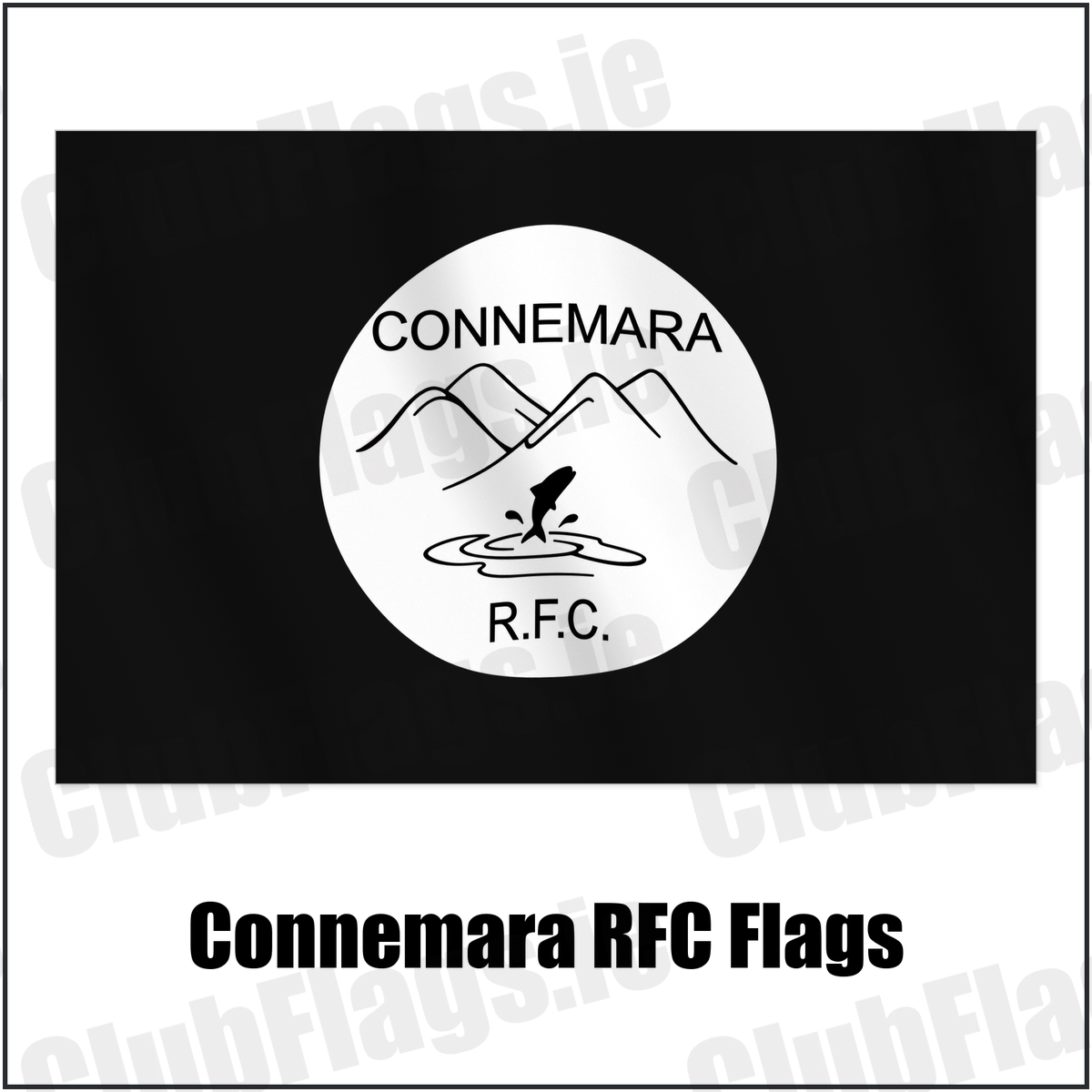 Connemara RFC Flags with the verified club crest and colours, Galway Rugby - ClubFlags.ie