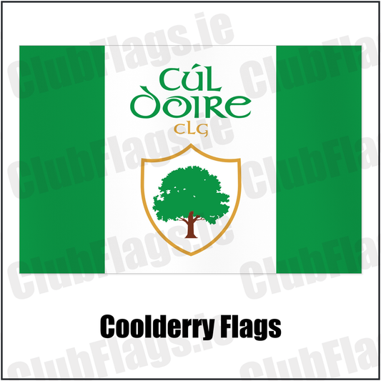 Coolderry Flags with the club crest and colours, Offaly GAA - ClubFlags.ie
