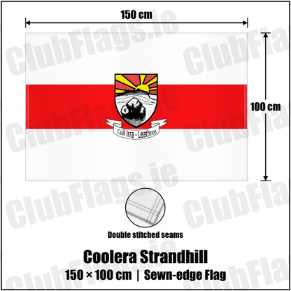 Coolera Strandhill 100cm x 150cm Flag (sewn on the edges) with the club crest and colours, Sligo GAA - ClubFlags.ie