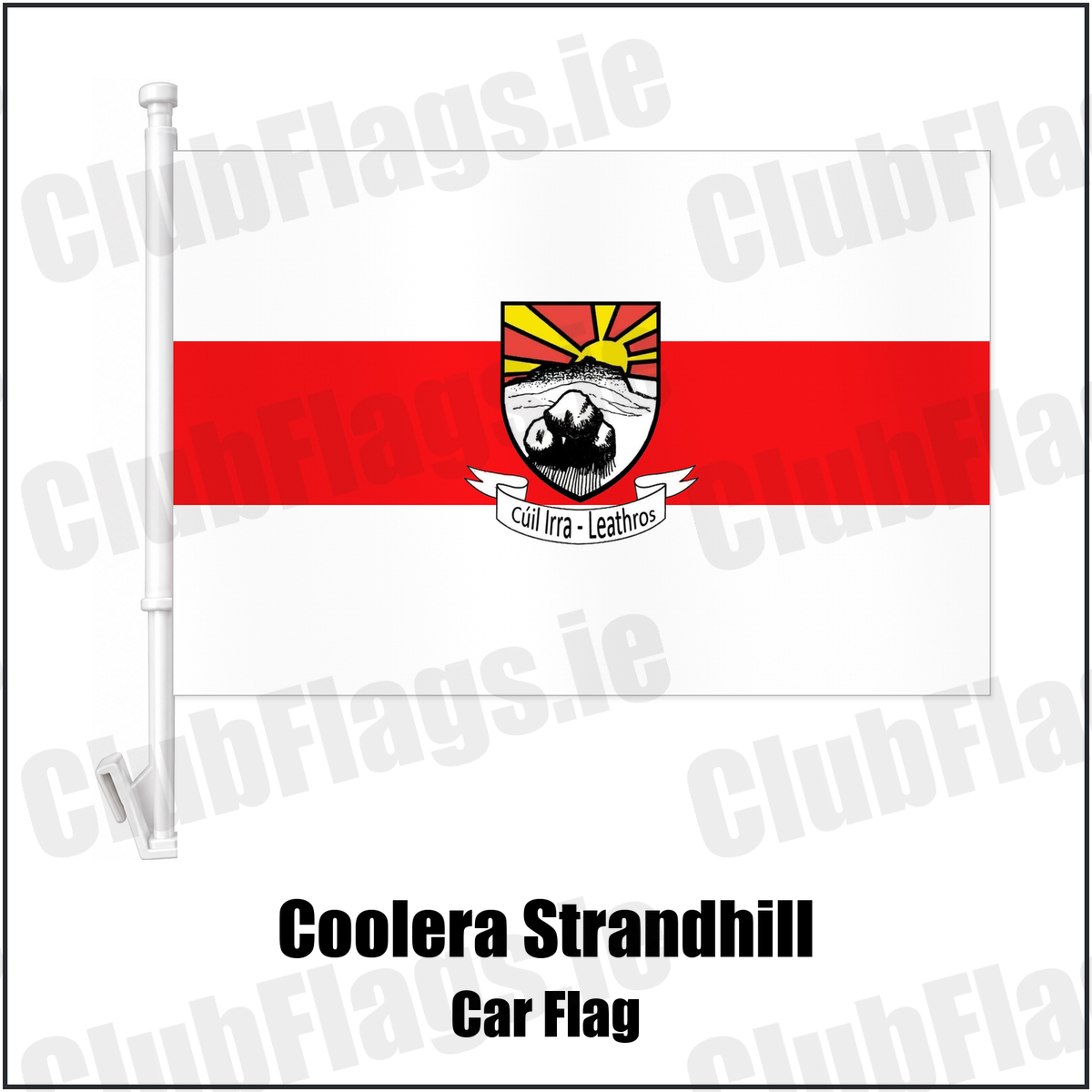 Coolera Strandhill Car Flag with the club crest and colours, Sligo GAA - ClubFlags.ie