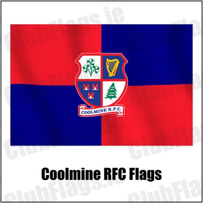 Coolmine RFC Flags with the club crest and colours, Dublin Rugby - ClubFlags.ie