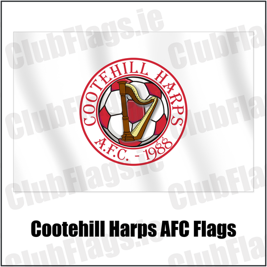 Cootehill Harps AFC Flags with the club crest and colours, Cavan Football - ClubFlags.ie